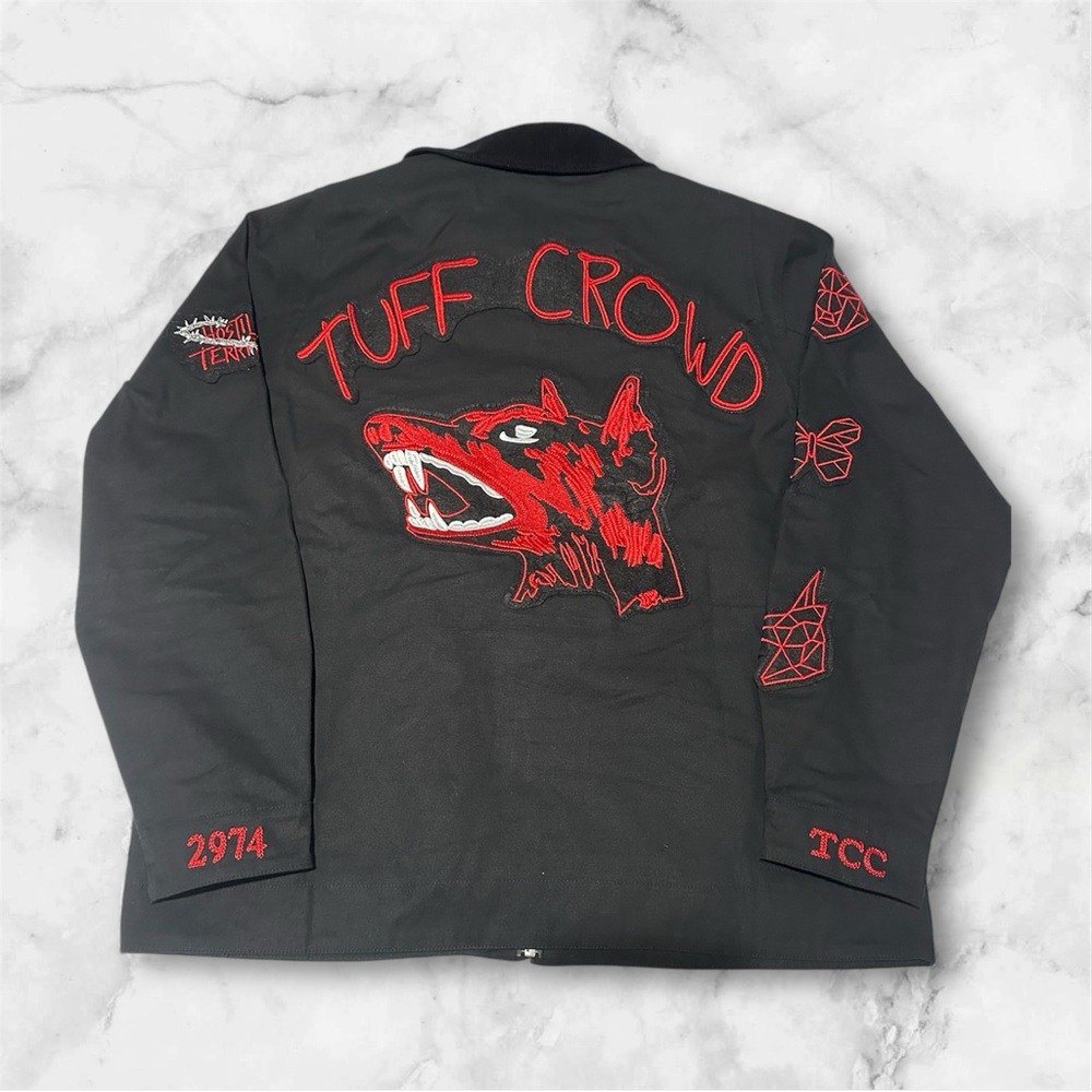 Black Jacket with Red Embroidery